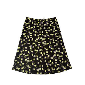 Y2K Christopher & Banks Corduroy Skirt Women's Size 14 Brown Polka Dot Winter